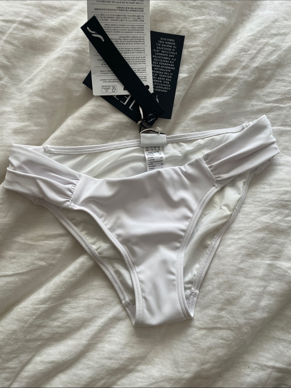 Jets White Women's Bikini Bottom - Low-Rise Swim Brief
